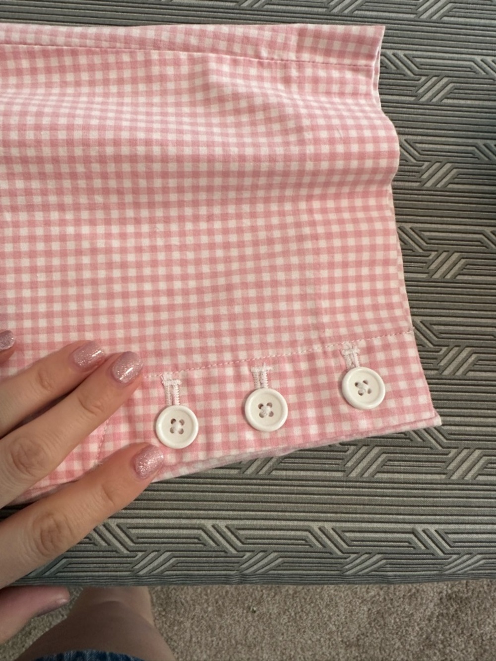 Pink Gingham Crop Pants - Picture 5 of 14
